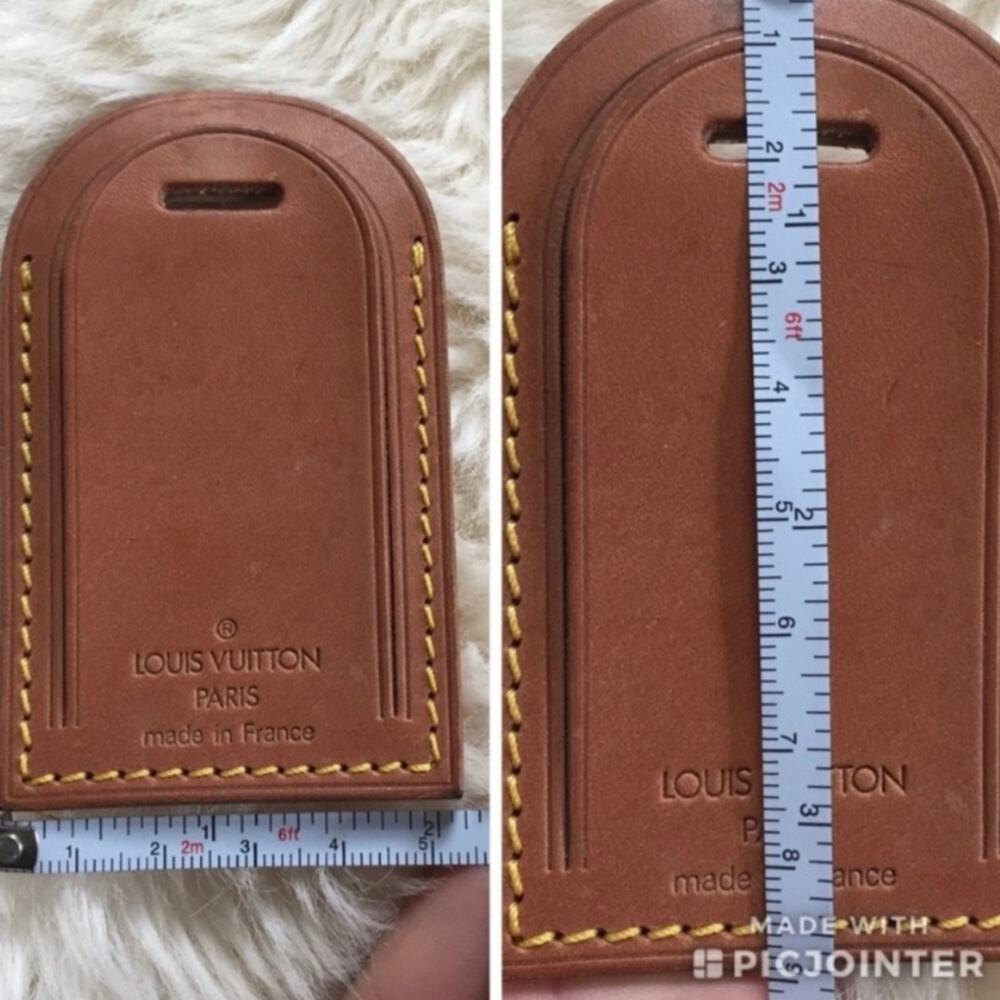 Louis Vuitton Vachetta Luggage Tag Travel Small Leather Goods SLG Authentic 0415 - Picture 10 of 10